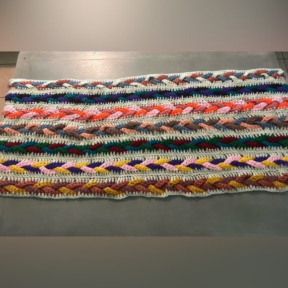 Crochet Multicolor Hand Made Bed Runner/ Foot Warmer/ Table Runner 23” X 73” - Picture 14 of 14